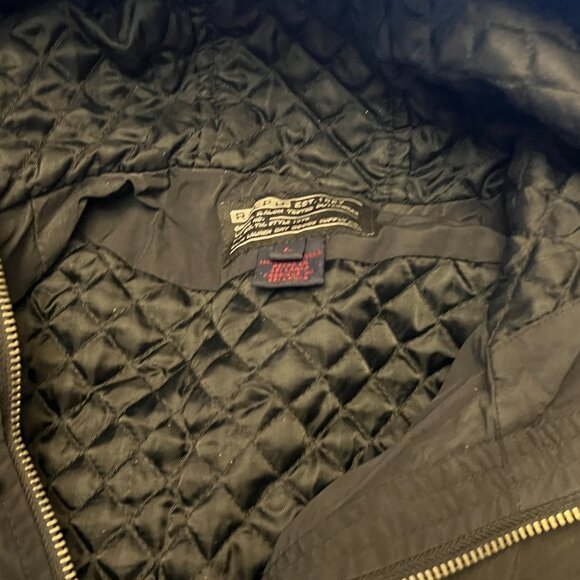 Polo Ralph Lauren Bomber Jacket - Faux Fur Hood & Utility Pocket - Black - Picture 12 of 16